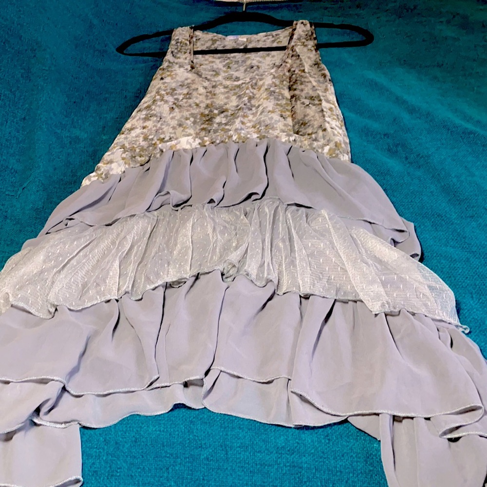 Sheer Slip Dress with Uneven Hemline